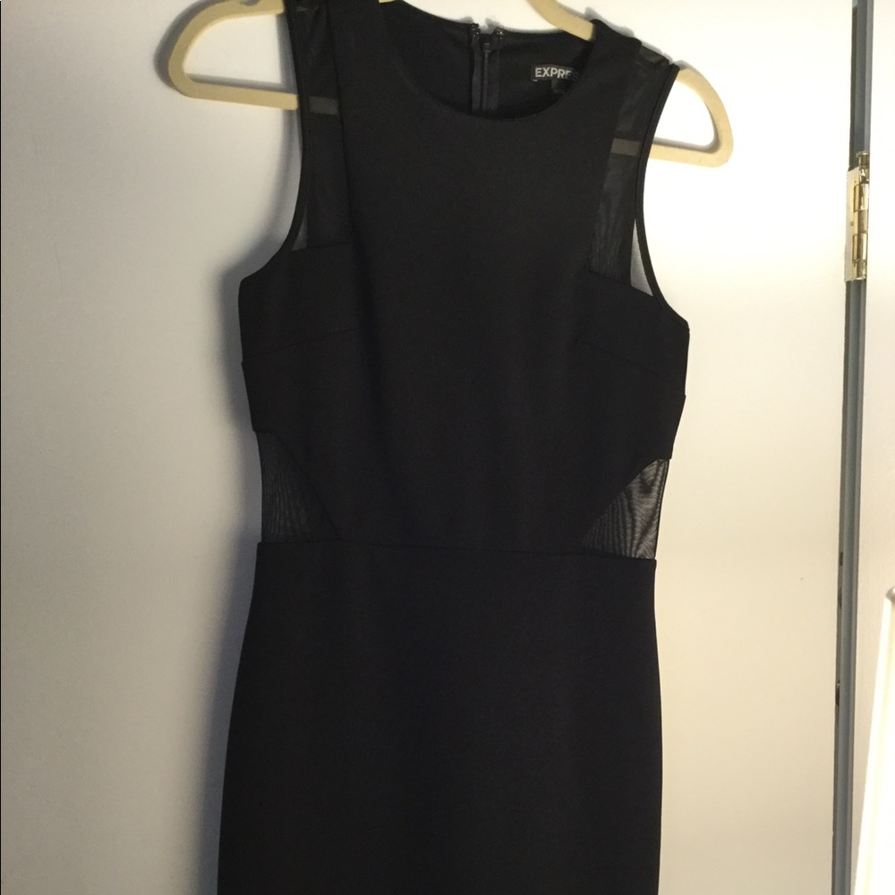 Express Black mesh cutout mini dress